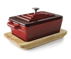 LACOR Magma réseau/Grey Casserole rectangulaire + Couvercle Dégradé Rouge