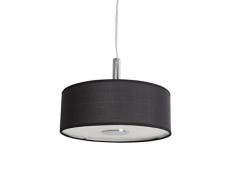 Els Banys Libra - Suspension de plafond en tissu avec diffuseur en verre, couleur noir