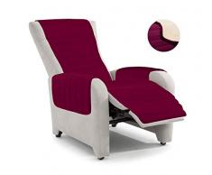 ELEGANT PO-REC Panna Housse de Fauteuil inclinable matelassé, Bordeaux/crème, Microfibre, Standard