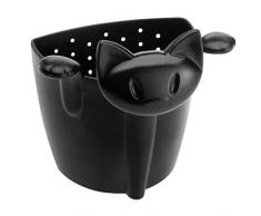 Koziol for friends 3236526 Passoire à thé, Plastique, Noir Opaque, 6 x 6,6 x 7,6 cm