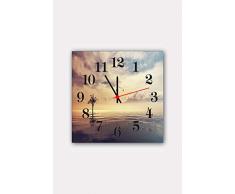 Bonamaison Horloge Murale en MDF, Multicolore, 30 x 30 cm