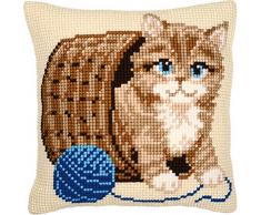 Kit coussin au point de croix Un chat