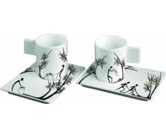 Deagourmet ORIGINI STESURA Lot de 2 Tasses à Expresso + 2 soucoupes