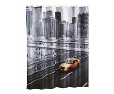 MSV 140599 Rideau de Douche Polyester Motif New York 180 x 200 x 0,1 cm - 12 anneaux inclus