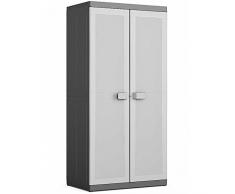 Kis 9694000 0270 01 Armoire Haute Logico XL Noir-Gris Clair, Plastique, 89 x 54 x 182 cm