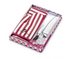 La Table dAlbert 009950 Set de 4 PiÃ¨ces 2 Couteaux de Cuisine + 1 Couteau dOffice + 1 Couteau de Chef Acier Inoxydable Fuchsia