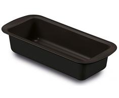 Guardini Gardenia, Moule à cake 30 x 11 cm, acier avec revêtement anti-adhérent, couleur noire