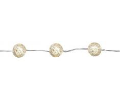 Star Santa Guirlande lumineuse LED Marble Balls câble transparent, 15 LED blanches chaudes minuteur, longueur : 1,4 m, fonctionne avec pile, boîte à fenêtre avec,