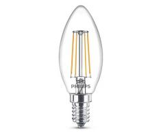Philips ampoule LED Flamme Filament E14, 4.3 W Equivalent 40W, 470 Lumen, Claire Blanc