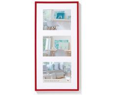 Walther, New Lifestyle, Cadre en Plastique pour 3 Photos, 28.8x59.3 cm, Rouge