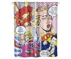Wenko 22805100 Rideau de Douche Polyester Pop-Art Flex, Anti-Moisissure, 180 x 200 cm