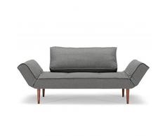 INNOVATION LIVING Canape Design ZEAL STYLETTO Flashtex Dark Grey Convertible Lit 200 * 70 cm