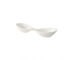 Villeroy & Boch Flow Coupelle double, 25 x 8 cm, Porcelaine Premium, Blanc