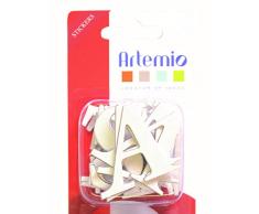 Artemio 11006043 Alphabet Autocollant Majuscule Basique Mini-60 pcs, Carton, Blanc, 4 cm