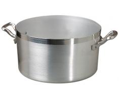 Casseroles Agnelli Marmite Haute en Aluminium BLTF, avec 2 Poignées en Acier INOX, Argent, 10 litres
