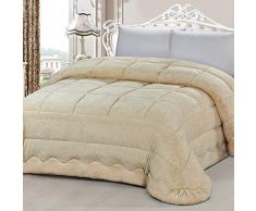 PETTI Artigiani Italiani - Il Filo - Couette de lit 2 Personnes Matrimoniale (260x270 cm) Flower Avorio