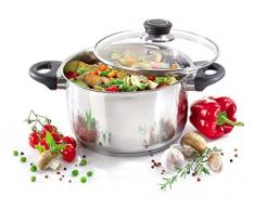 KRÃGER 101020 DE Cocotte âDenverâ 20 cm en Acier Inoxydable, Argent