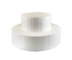 Decora polystyrène Disc Forme sucette gâteau pour décoration, Blanc cassé,, Polystyrène, ecru, 17.5 x 7.5 cm