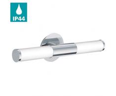 Eglo 87219 Applique murale Palmera en acier pour 2 ampoules HV 2 x E14 max. 40 W non incluses, protection IP 44, convient pour salle de bains ChromÃ© longueur 46Â cm, Ã©cart 11Â cm
