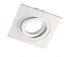 Wonderlamp Classic W-E000004 - Spot encastrable carré, il inclut douille GU10, angle basculement 30º, 9 x 9 x 2,5 cm, couleur blanc