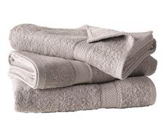 De Witte Lietaer 194866 Lot de 3 Draps de Douche Coton Gris Clair 140 x 70 cm