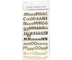 Creative Simplement Classique en Aluminium Or Alphabet et Nombre Autocollants aggloméré Multicolore