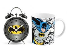 Home Batman Set rÃ©veil Mug, Porcelaine, Noir, 2Â unitÃ©s