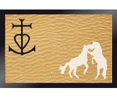 ID Mat Tapis Paillasson, 100% Fibres Polyamide sur Semelle PVC, Jaune, 40 x 60 cm