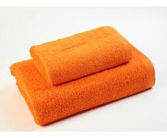 EL DRAGON BLANCO Pack Lavabo avec Serviette de Bain (50X100 ; 100X150) Orange