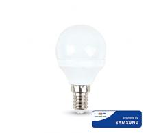 V-TAC Ampoule LED E14 P45, Samsung Chip, 4000 K, 470 LM, 5,5 W, A+, Plastique, Blanc, Taille Unique