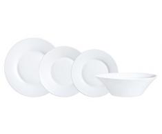Luminarc L3663 Service de Table 19 pièces-Alizee, Opale-Verre trempé, Blanc, 22,82 cm
