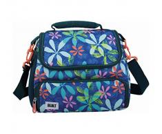 Built Sac Ã dÃ©jeuner Isotherme Motif Tropics, Polyester PEVA, Bleu Sarcelle/Bleu, 11.5 x 17 x 24 cm