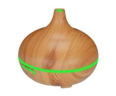 Relaxdays 10022519_126 Diffuseur dHuiles Essentielles Humidificateur dair ultrasons 300 ml brume silencieux aspect bois, nature, Plastique, Marron Clair, 17 x 17 x 15 cm