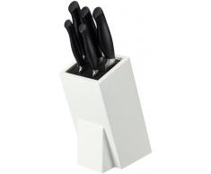 Pradel Jean Dubost 18053 Bloc Crazy en Bois LaquÃ© Blanc + 5 Couteaux de Cuisine