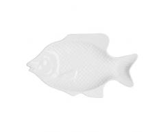 ExcÃ¨lsa Home Assiette en Forme de Poisson-Blanc - 24 x 3 Cm