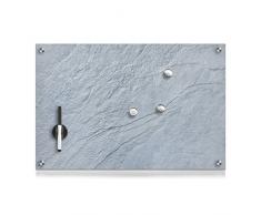 Zeller 11651Â Tableau mÃ©mo en Verre, Motif Bois, Verre, Ardoise, 60 x 40 cm