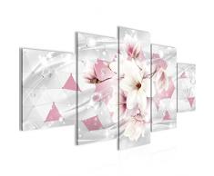 Tableau decoration murale fleurs 150 x 75 cm XXL Impression sur Toile Salon Appartment Rose 5 Parties prÃªt Ã accrocher 017053a
