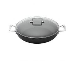 Le Creuset Sauteuse provençale en aluminium forgé avec couvercle verre, 24 cm