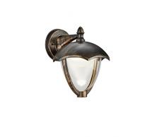 TRIO, Applique, Gracht incl. 1 x LED,SMD,6,0 Watt,3000K,650 Lm. Corps: Fonte daluminium, Rouille antique L:20,0cm, H:24,0cm, P:22,0cm IP54,Montage au mur