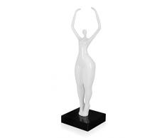 Arte Dal Mondo D4608PW Petit grÃ¢ce Sculpture figurative Moderne en rÃ©sine laquÃ©e avec Base en marbre, White, 45x13x13 cm