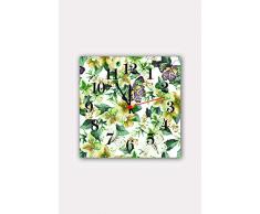 Bonamaison Horloge Murale en MDF, Multicolore, 30 x 30 cm