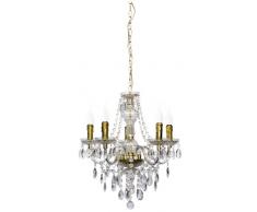 Reality, Lustre, Lüster 5xE14, max.40,0 W Acryl, Laiton polis, Corps: Acryl, Laiton polis Ã:52,0cm, H:150,0cm IP20