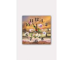 Bonamaison Horloge Murale en MDF, Multicolore, 30 x 30 cm