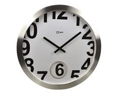 Orium 11491 Horloge loft Pendulum Ã30cm, Aluminium/Verre, Noir/Blanc, 30 cm