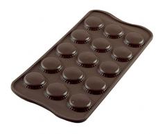 Silikomart 22.121.77.0065 SCG21 Moule pour Chocolat Forme Choco Macaron 15 Cavités Silicone Marron
