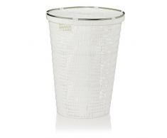 Kela 22781 Noblesse Panier Ã Linge Rond Plastique TressÃ©/Inox Blanc