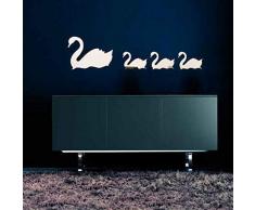 WALPLUS Maison-lot 4 Motif cygnes Romantique Miroir Simple avec dÃ©coration Murale Reflet Espace intÃ©rieur