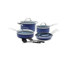 Blue Diamond Pan CC001951-001 Batterie de cuisine Bleu, Aluminium, bleu, 10pc