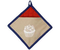 kela Manique Frida Cupcake 20x20cm en Coton, Bleu/Beige, 20x20x2 cm