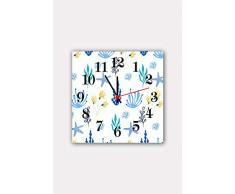 Bonamaison Horloge Murale en MDF, Multicolore, 30 x 30 cm